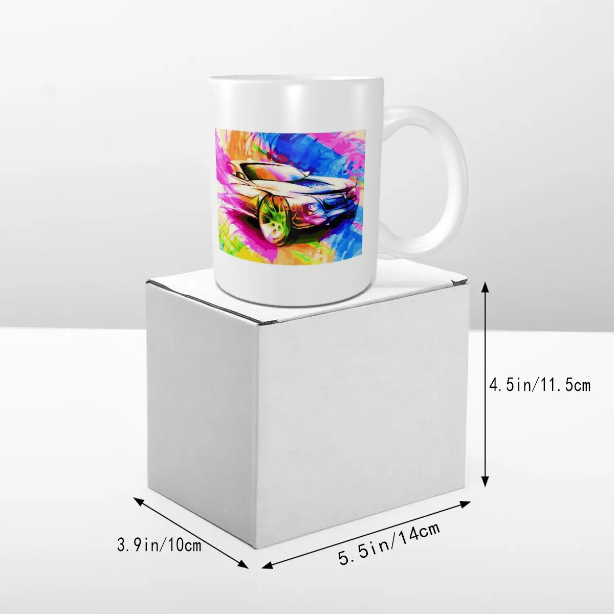 Керамическая чашка с гоночной машиной подарок для друзей на день рождения