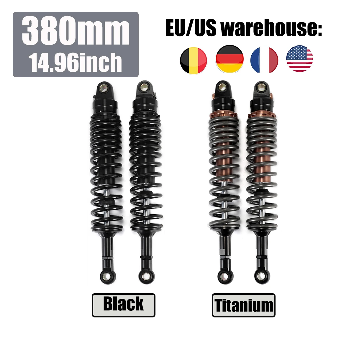 

1Pair 380mm 14.96" Motorbike Rear Suspension Motorcycle Rear Shock Absorbers Moto Mountain Dirt Bike Motors D20
