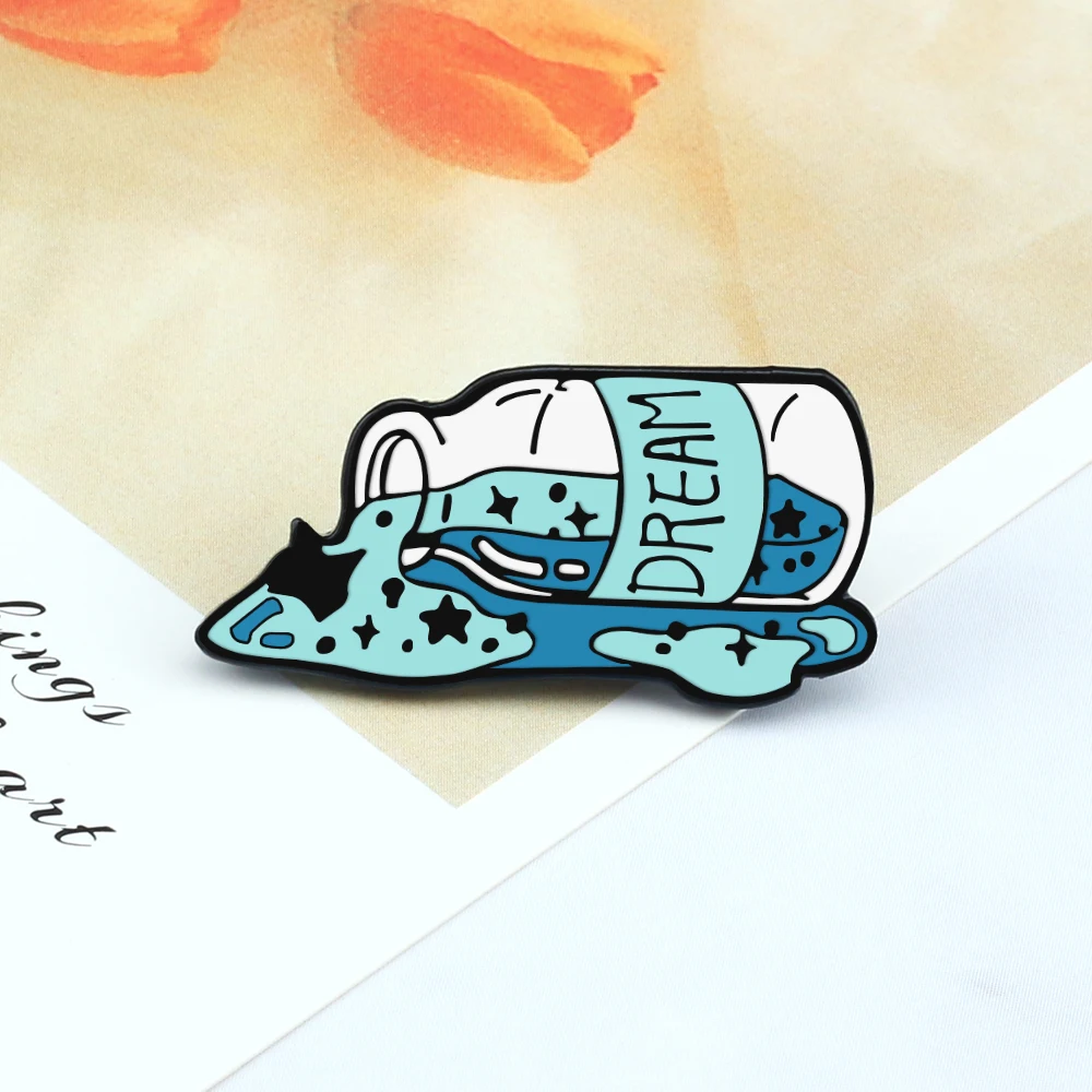 Новое поступление синие эмалированные булавки для бутылок с дрейфом сказочные