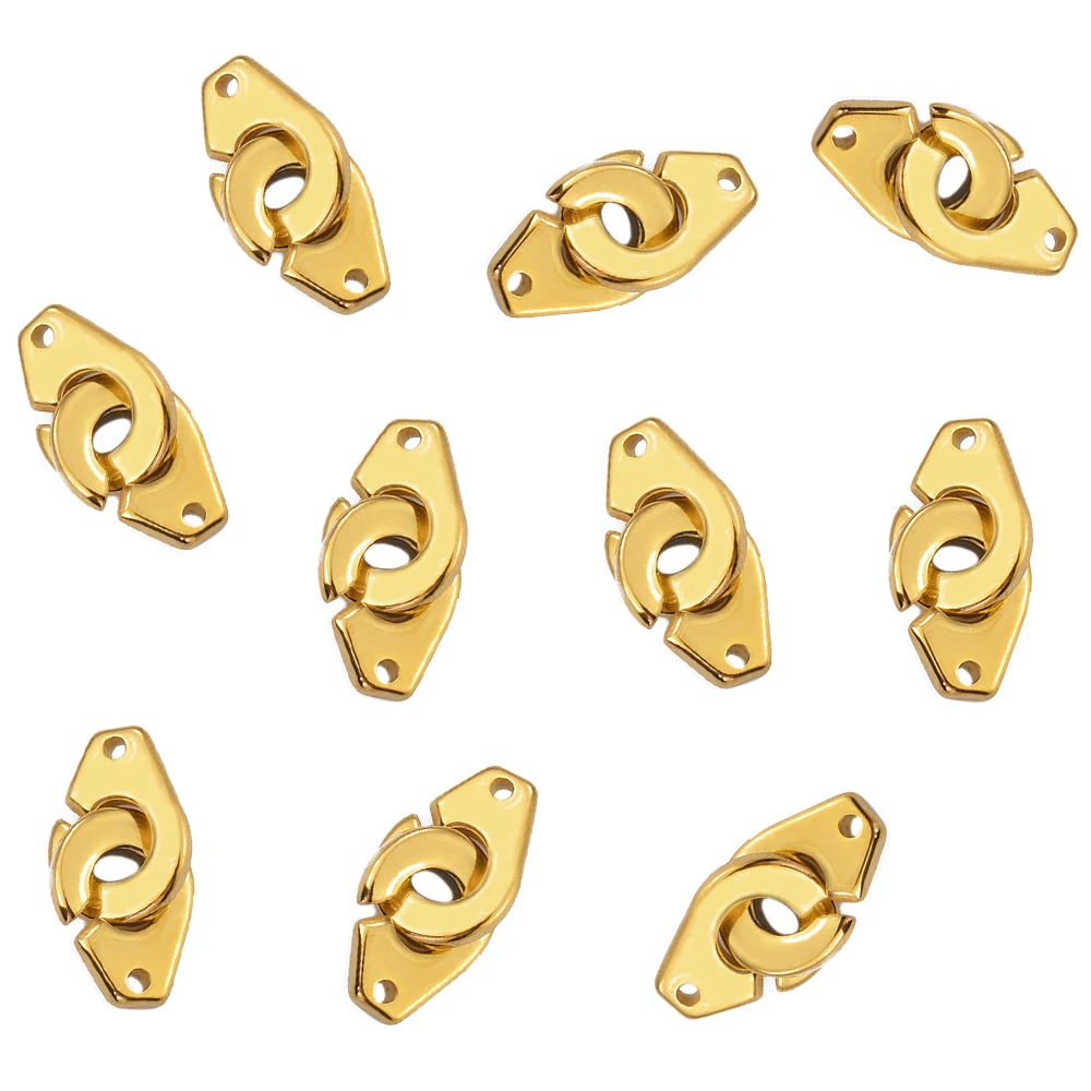 5pcs/lot Stainless Steel Double Hole Handcuffs Connector Charms Pendant for Necklace Bracelet DIY Jewelry Making Accessories