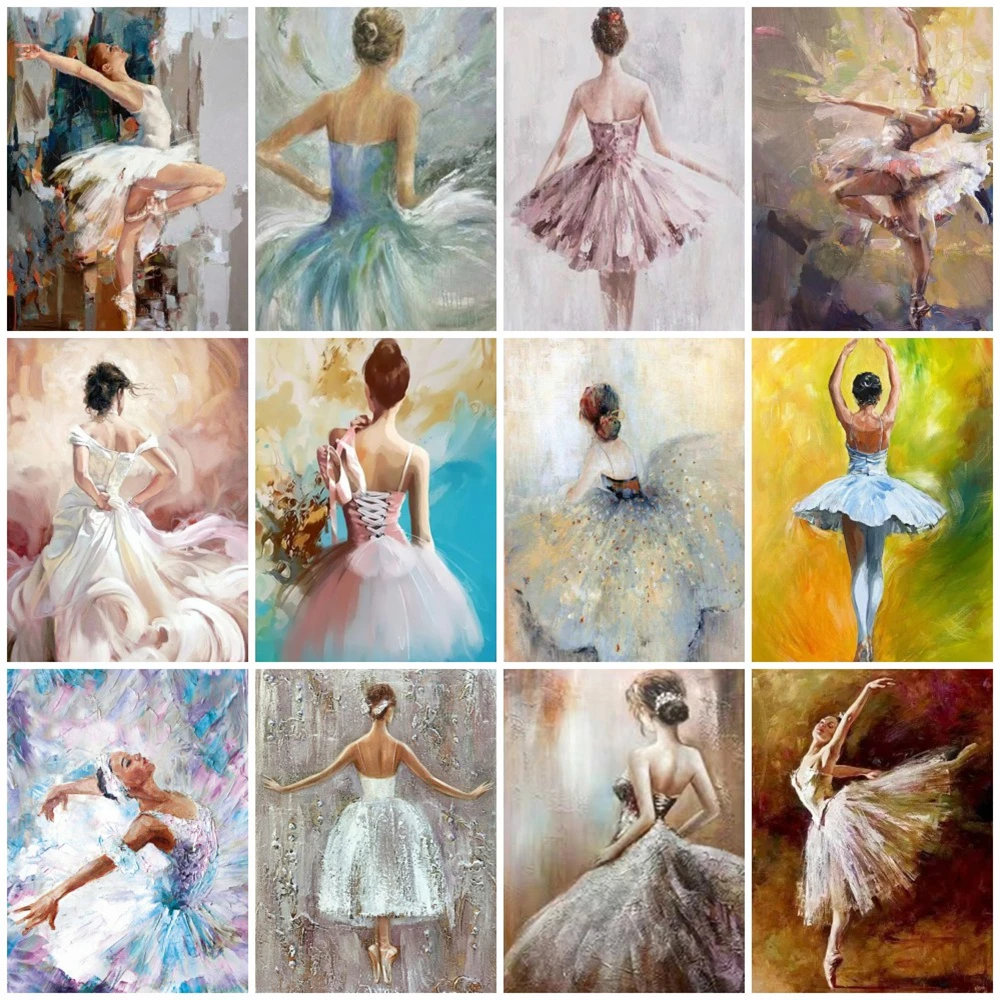 DIYDP 5D ДИИ Картина из алмазов Балет Арт Комплекты Полный квадрат/круглый вышивка крестом Ручная работа Силуэт Танцовщицы Декор на.