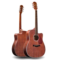 acoustic guitar 40 41 inches top solid mahogany electric d a guitarra 6 steel strings folk pop cutaway highgloss