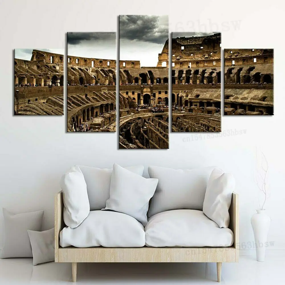 

5 панелей Римский колозеум фокус холст картина на стену искусство HD Печать Декор для дома без рамки 5 штук картины