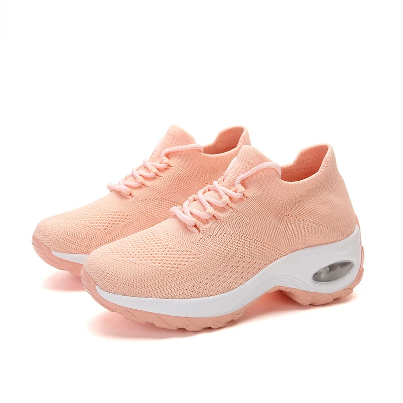 Women's Walking Shoes Anti-Slip Air Cushion Thick Sole Women's Socks Sneakers Fashion Lightweight Breathable Casual Shoes