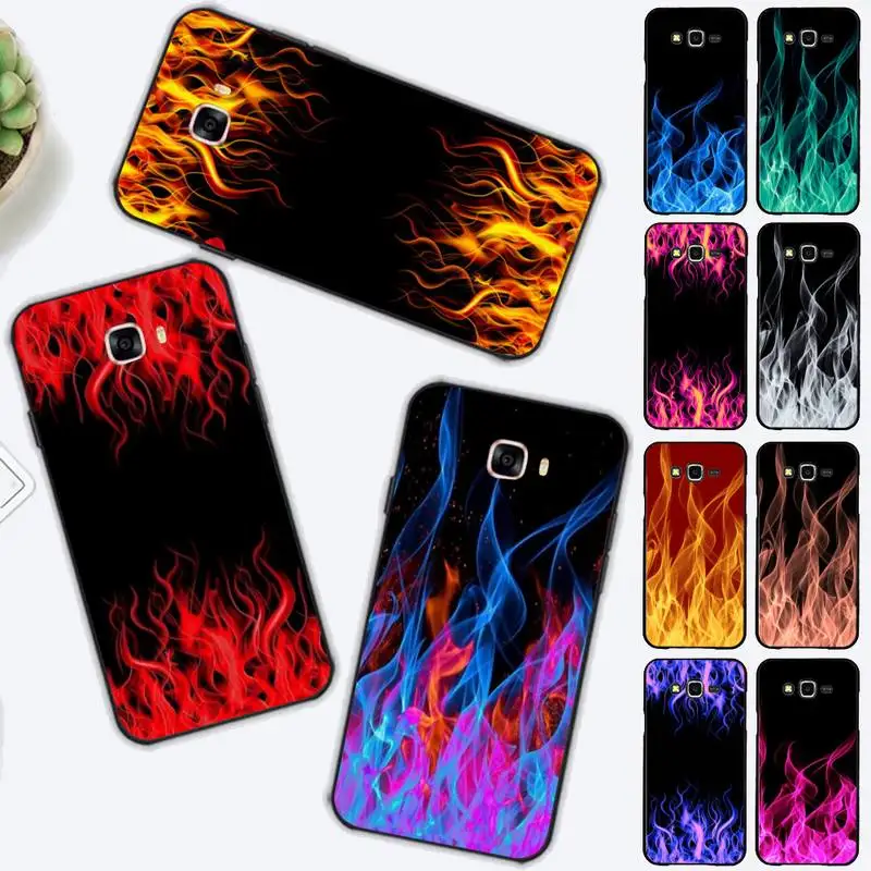 

Fashion Fire Flame Phone Case for Samsung J 2 3 4 5 6 7 8 prime plus 2018 2017 2016 core
