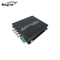 Wanglink Single mode 4ch power over coax BNC to fiber video converter optical transmitter and receiver 1 pair