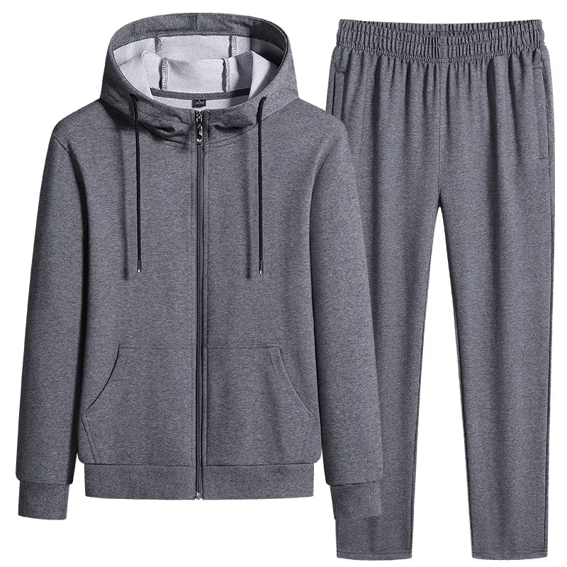 2023 New Men's Clothing Spring and Autumn Sports Suit Men's Casual Running Suit Pants Cardigan Hooded Top Two-piece Set