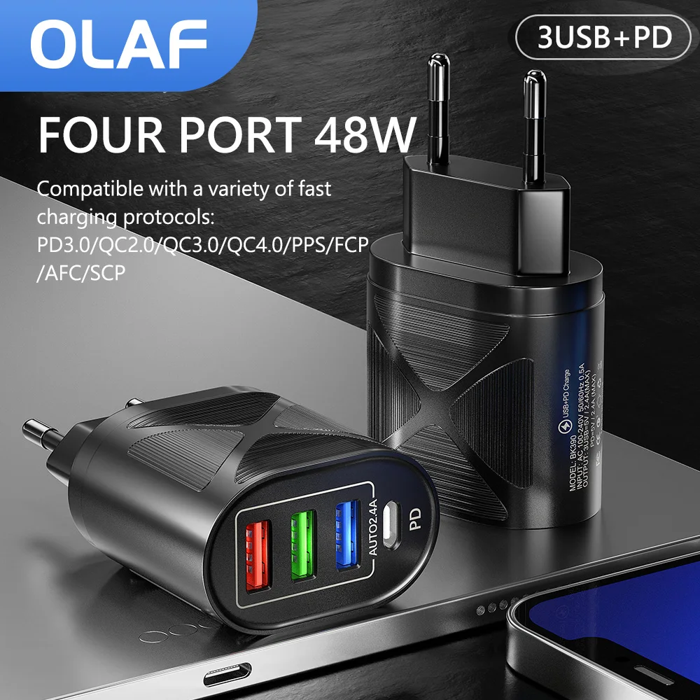 

Зарядное устройство OLAF USB Type C, зарядное устройство для быстрой зарядки 3,0, настенные зарядные устройства с вилкой для ЕС и США, адаптер USB C, за...