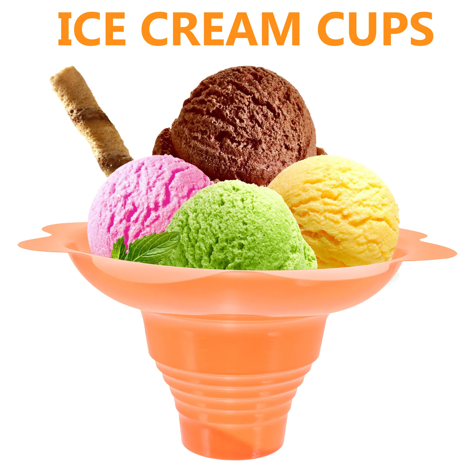 50 шт. чашка для льда в форме цветка (4 унций/250 мл оранжевого цвета) * десертные