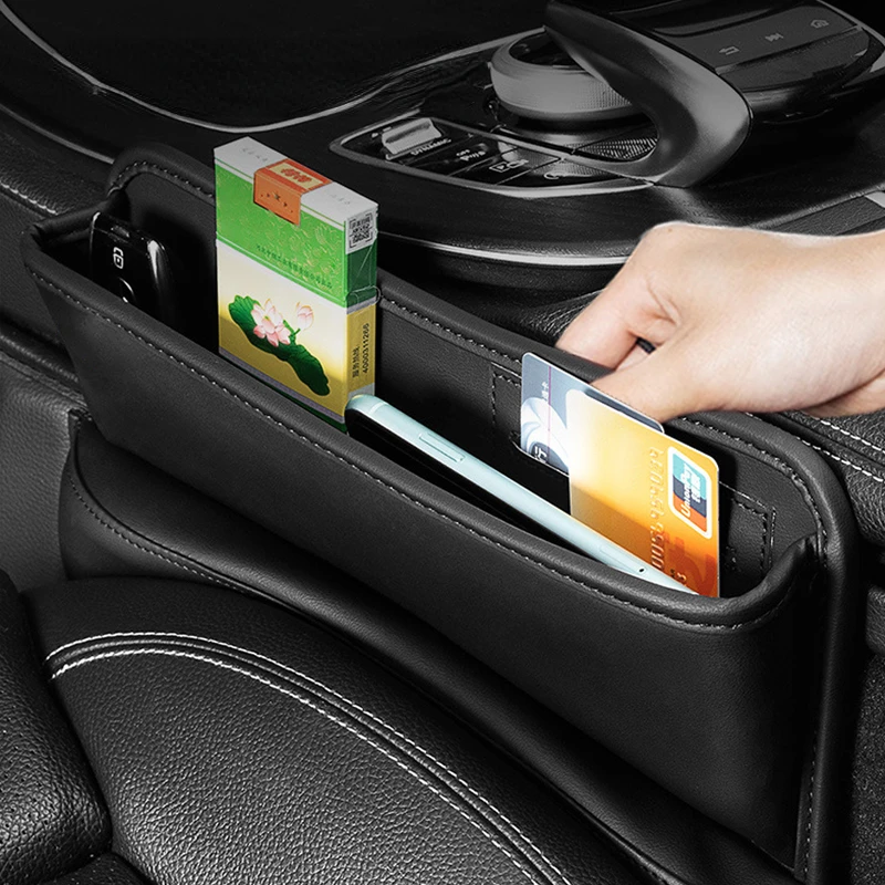 

PU Leather Car Seat Slot Storage Box Gap Plug Filler Organizers Crevice Phone Holder Organizer Interior Decoration Accessories