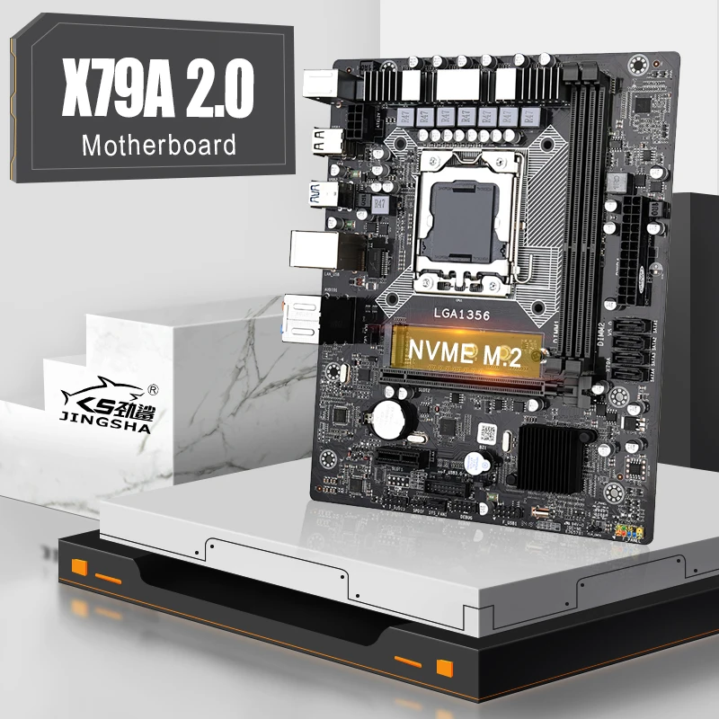

JINGSHA X79A 2.0 LGA1356 X79Motherboard Support DDR3 PC/ECC REG RAM UP TO 64GB NVME M.2 USB2.0 PCIe 16X
