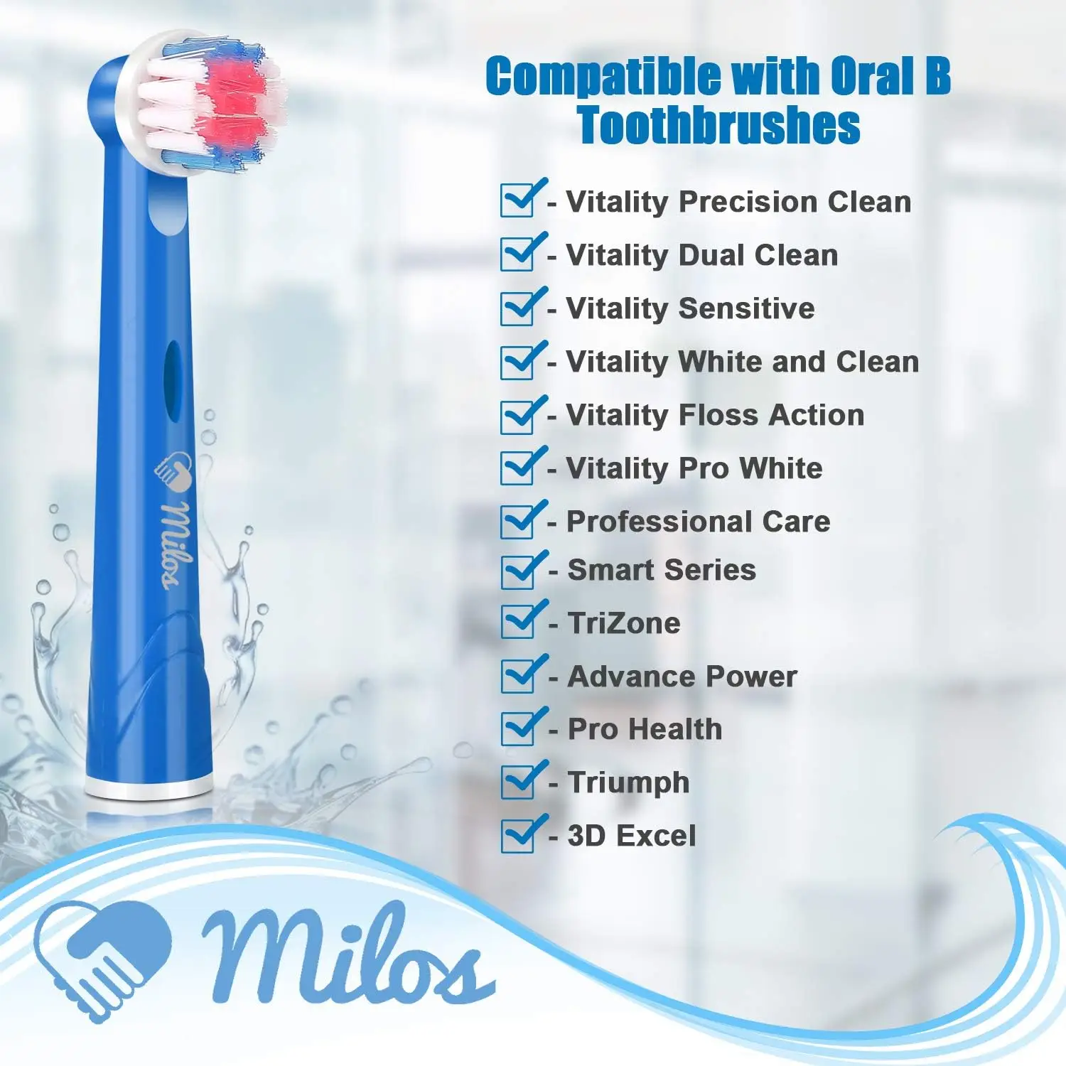 Фото Сменная насадка для зубной щетки Oral B, упаковка из 8/16 шт., очень мягкая щетина, подходит для электрических насадок Braun Sensitive №4