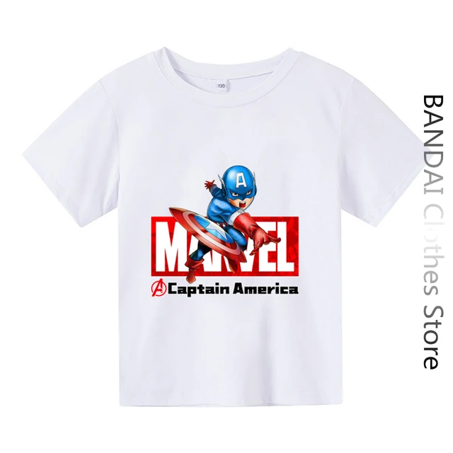 

Marvel Avengers Captain America Tshirt Kids Superheros Set Summer Baby Boy Clothes Girls Tops Men Women Tees Miniso Sanrio