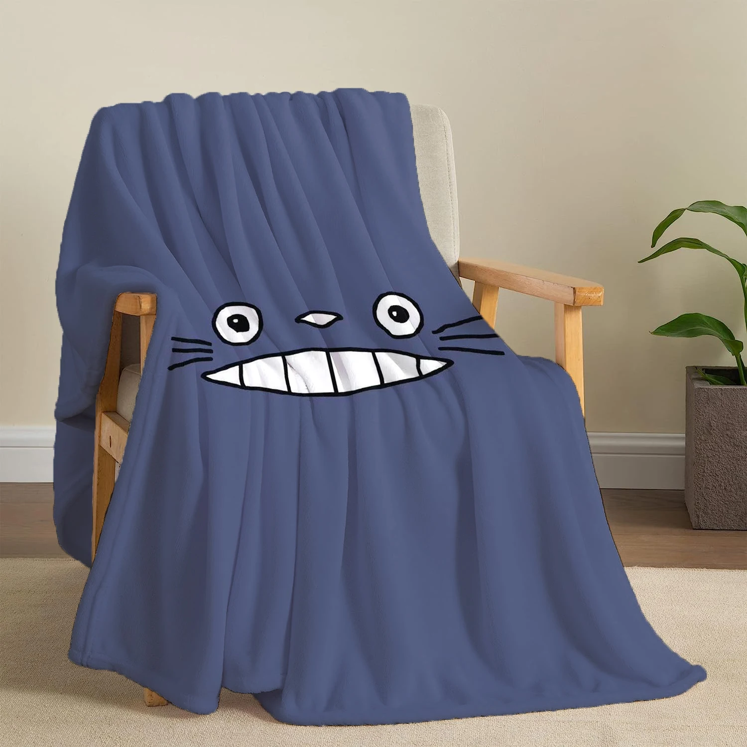 

My Neighbor Totoro Haze Blue Blanket Childlike Nap Blanket Travel Soft Warm Flannel Throw Blankets Slim Sofa Bed Bedspread