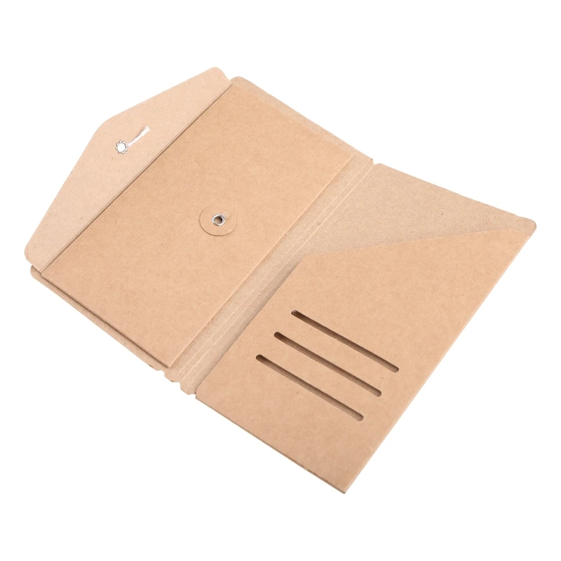 

Kraft Paper Cash Wallet Slim Bill Folder Bag with Pocket Folding Financial Budgeting Organizer for Business Staff Travel