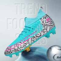hot sale mens soccer cleats high ankle football shoes long spikes outdoor soccer traing boots for men women soccer child shoes