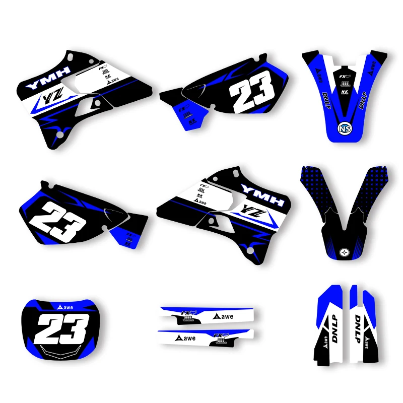 Фото Наклейки на мотоцикл Sawrain, набор наклеек с графикой команды для YAMAHA YZ125-250 1996, 1997, 1998, 1999, 2000, 2001 007 №1