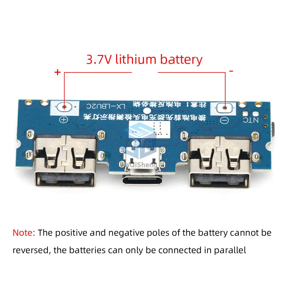 Светодиодный двойной USB 5 В 18650 а Micro/Type-C внешний аккумулятор модуль зарядки