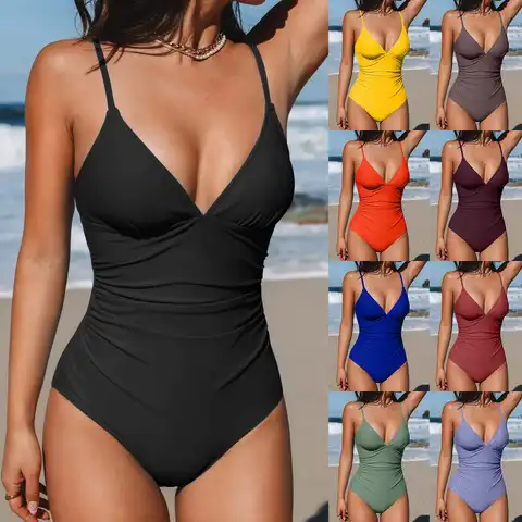 Women 1 Piece WebbingTank Suits Shirred Vintage Up Athletic Training Bikini Woman Women's Thong Swimsuit Swimsuit Shorts