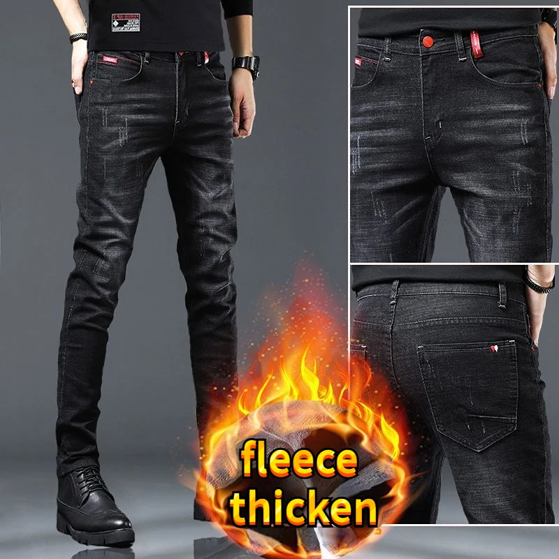 Warm Fleece Pants Winter Man Cowboy Man Thermal Fleece Lined