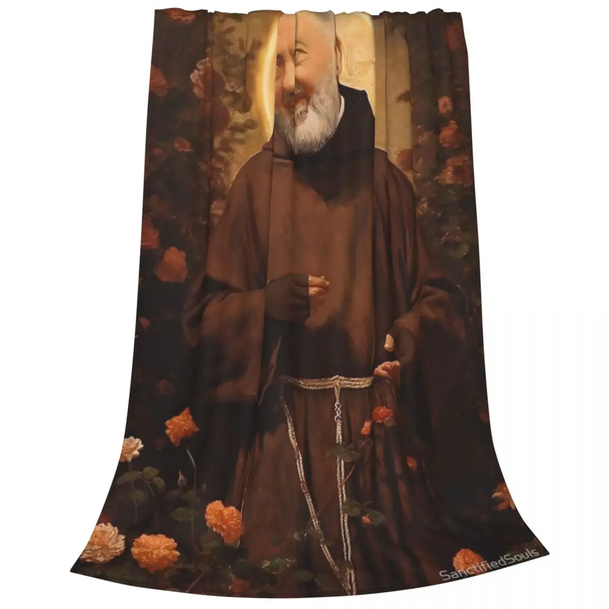 Одеяло Saint padpio покрывало на кровать дорожное с рисунком