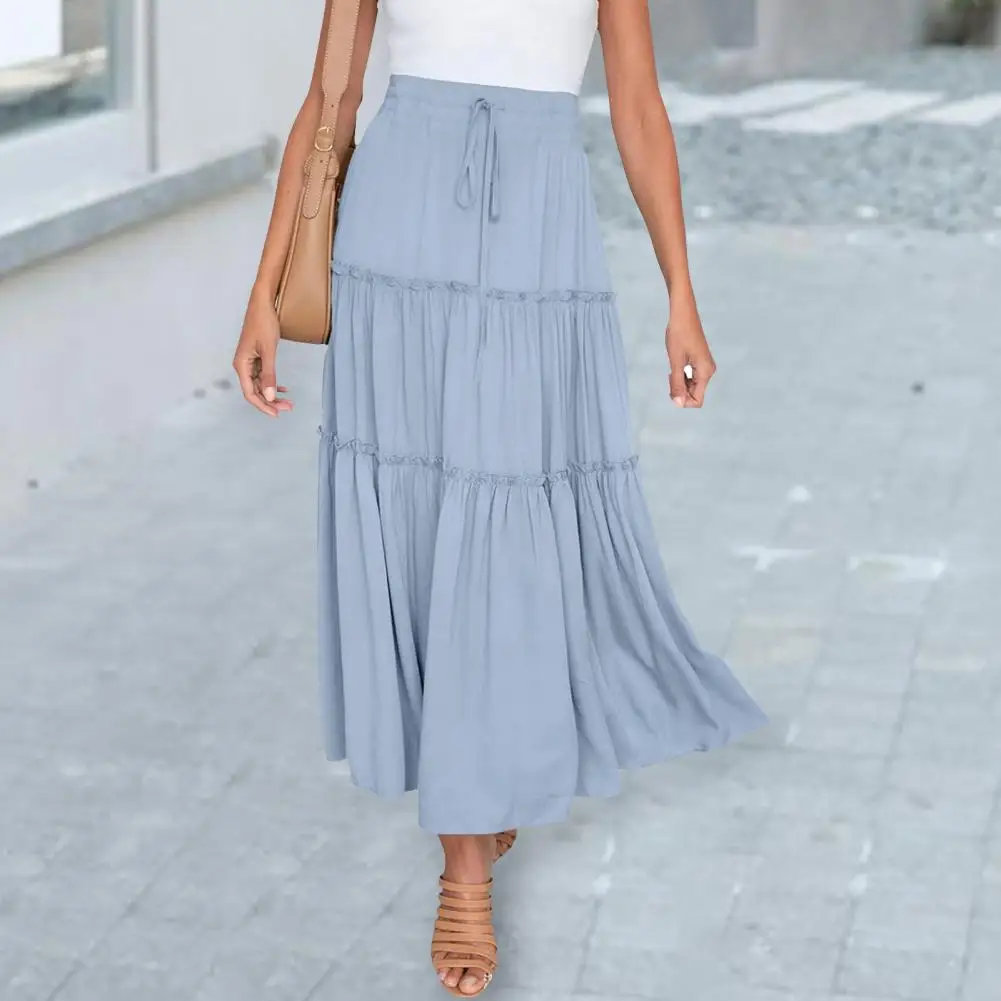 

Casual Skirt High Waist Ankle-Length Casual Wear Ladies Summer Loose Maxi Skirt Maxi Skirt for Vacation