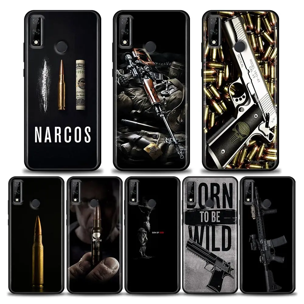 

Religion bullet Gun AK Phone Case for Huawei Y6 Y7 Y9 2019 Y5p Y6p Y8s Y8p Y9a Y7a Mate 10 20 40 Pro RS Case Soft Silicone