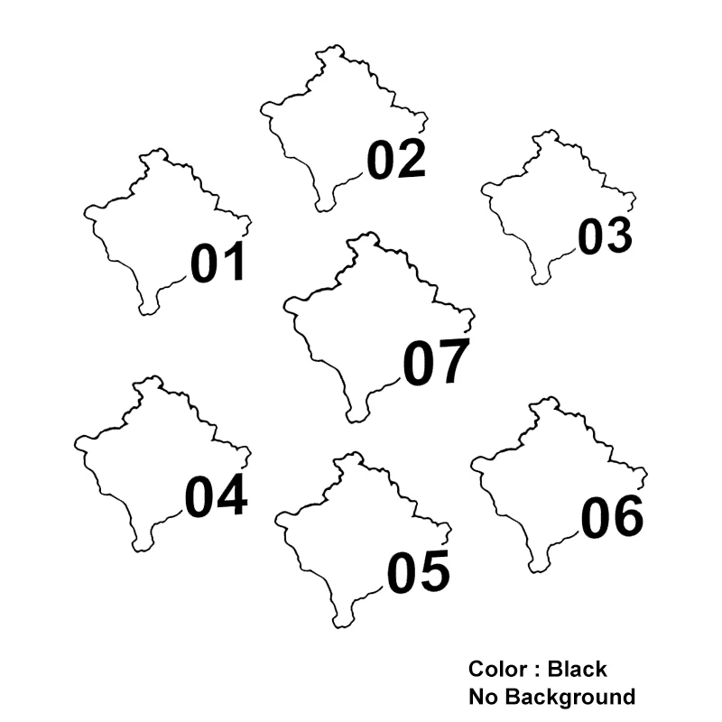 22056 # Виниловая наклейка для Косово, страна, контур, область, код, автомобильная наклейка, водонепроницаемые Автомобильные украшения на бампер, окно