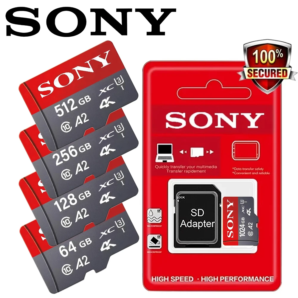 Фото Sony 100% оригинальная карта памяти 1 ТБ 512 ГБ 256 ГБ 128 ГБ Class10 Micro Tf Card TF Card 64 ГБ Карта памяти для Samrtphone и настольного ПК №1