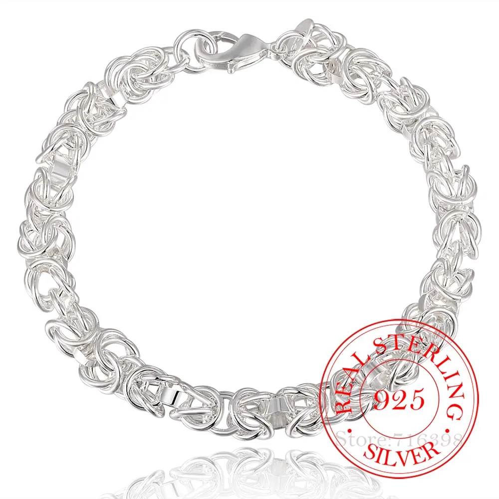 

Женский и мужской браслет из серебра 100% пробы