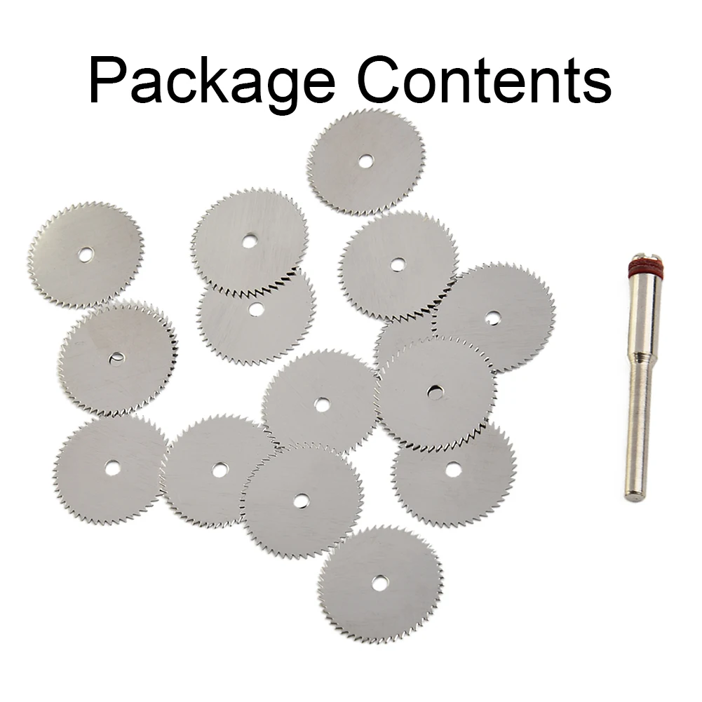 

15pcs Circular Saw Blades With Connecting Rod Stainless Steel Cutting Disc For Cutting Wood Plastic Beeswax Rotary Tools