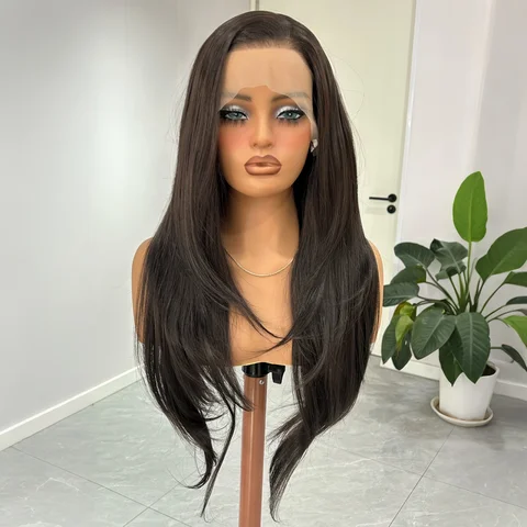 Синтетический парик Lu's Wigs темно-коричневый 13x4