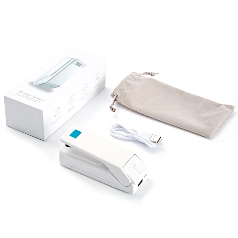 

Mini Bag Sealer Rechargeable Handheld Heat Sealer Chip Bag Sealer Cutter Portable Bag Sealer With USB