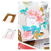 arrival 2022 spring arch backdrop cutting dies solid hot foil plate diy paper greeting card envelope scrapbooking embossed molds