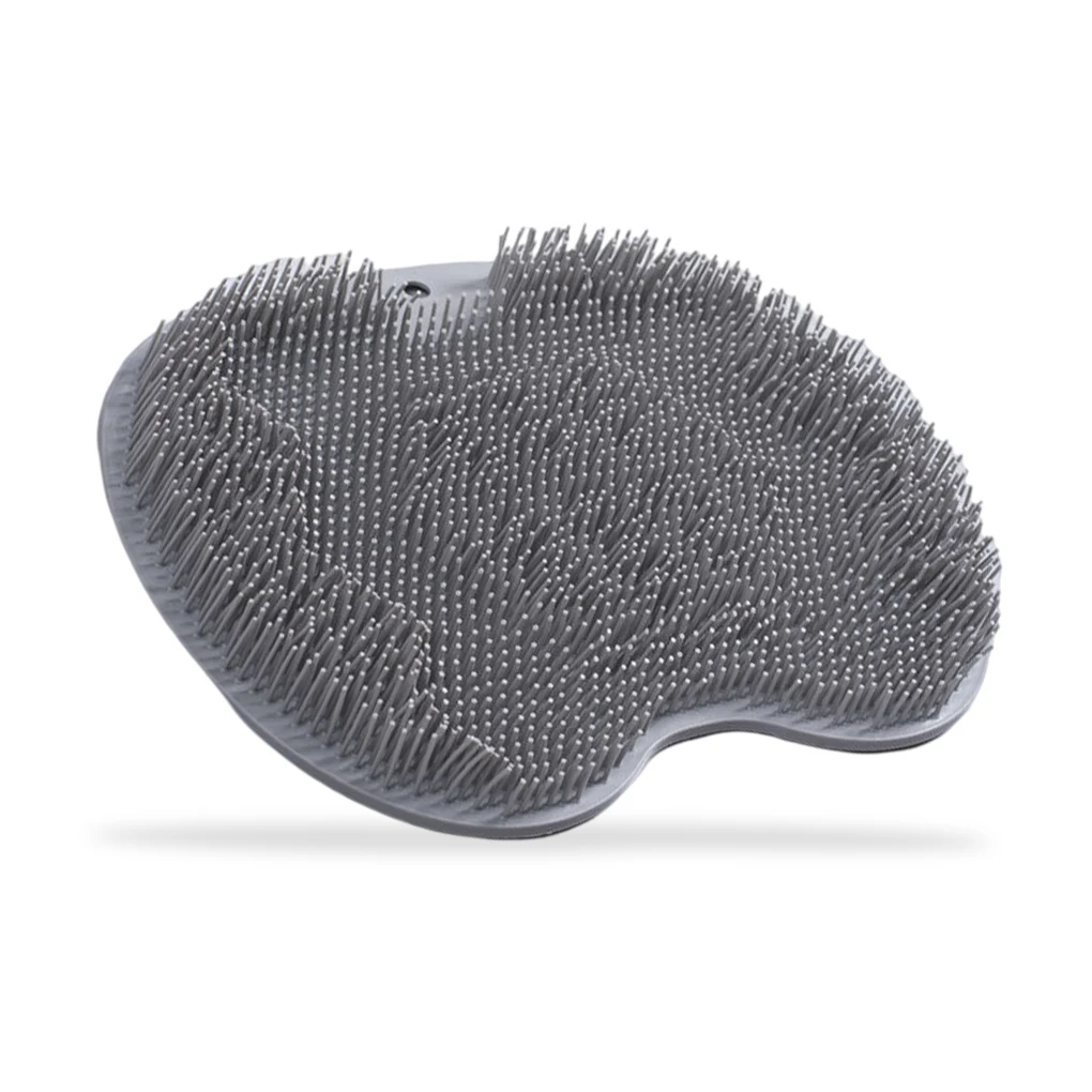 

Non-Slip Shower Foot Mat TPE Scrubber with Suction Cups Body Massager Dead Skin Reusable Scrub Pad Travel Gray