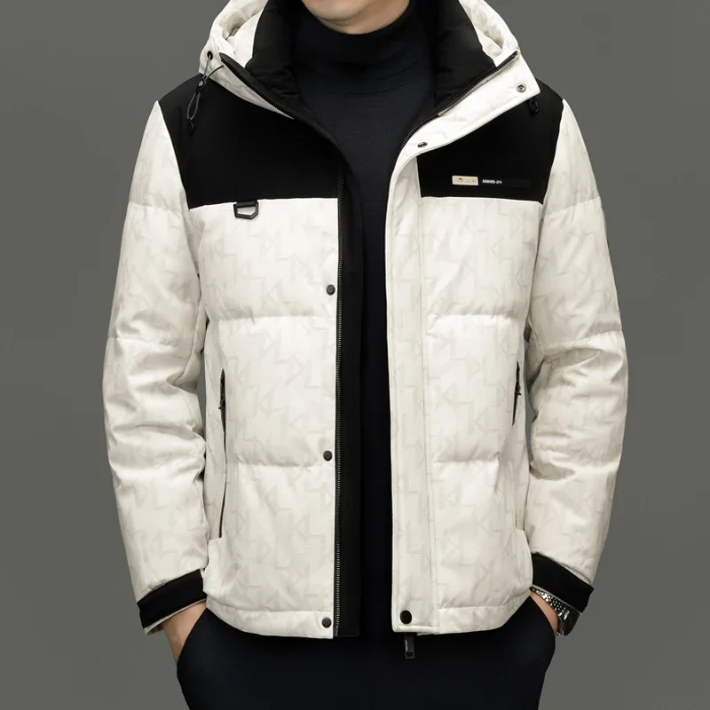 Мужской зимний короткий пуховик дизайнерская одежда роскошная короткая куртка с