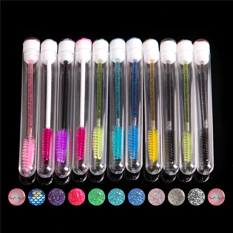 

Reusable Disposable Eyelash Brush Crystal Eye Brush Diamond Handle Mini Mascara Wands Brush Eyelash Extension Makeup Brush 1pc