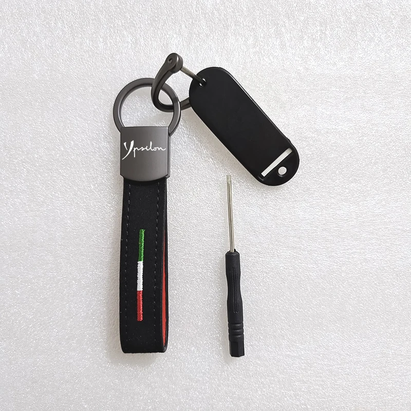 Автомобильный металлический кожаный брелок с итальянским флагом для Lancia Ypsilon Nuevo