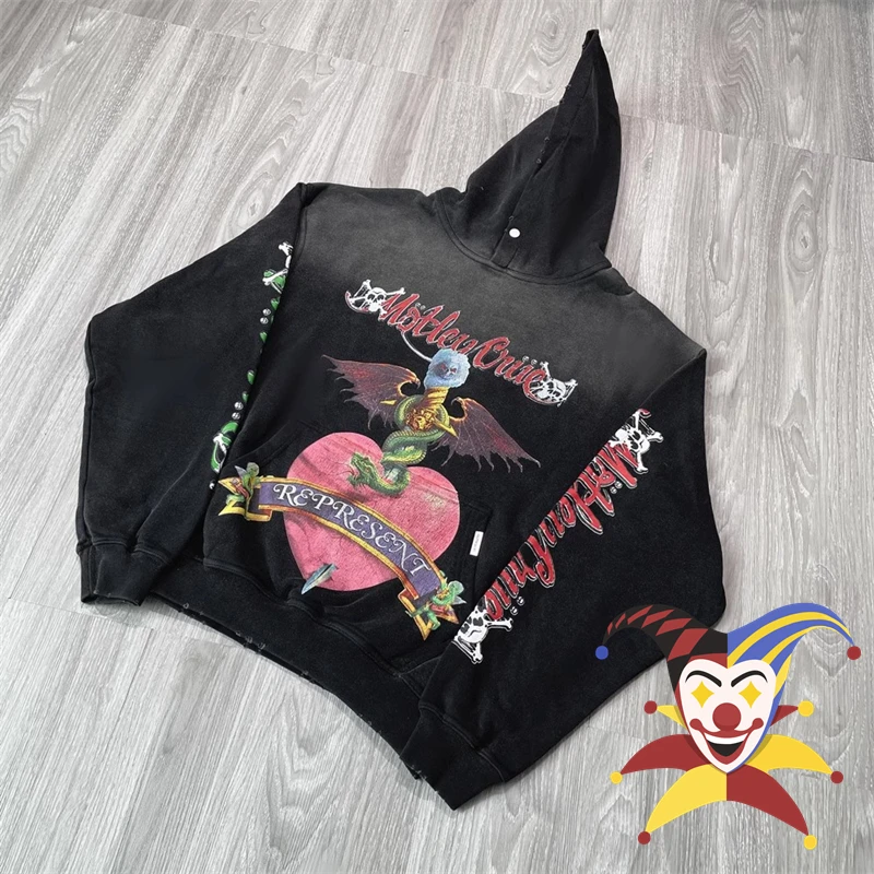 

Vintage Rock Band Hoodie Men Women 1:1 Best Quality Hooded Pullovers