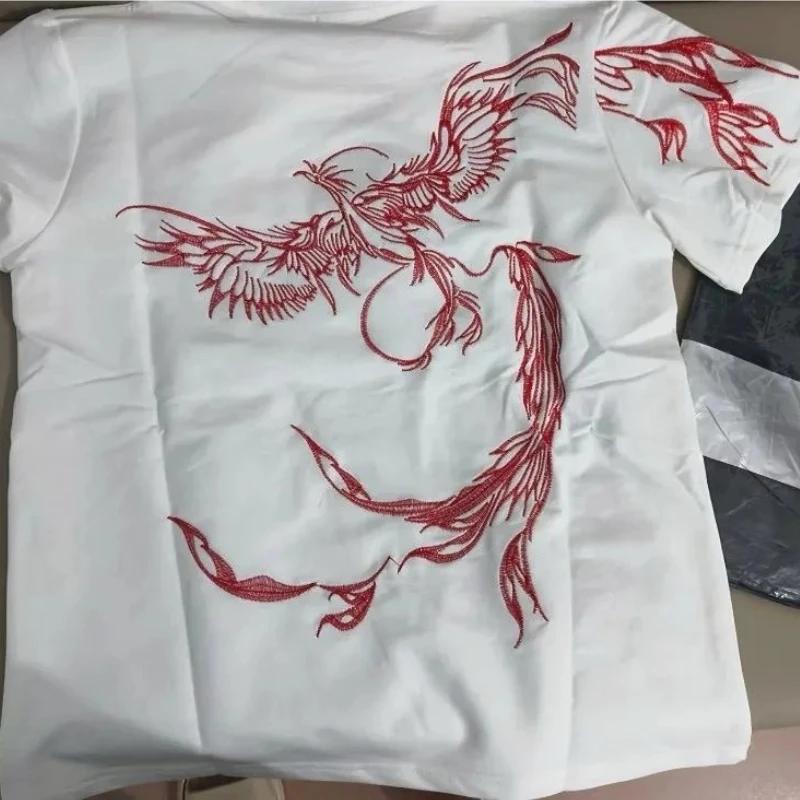 Мужская футболка с вышивкой в китайском стиле Phoenix, летняя новинка, повседневная свободная универсальная футболка с коротким рукавом, модный базовый топ (art.: 3920dbd3f0d9c) - 3920dbd3f0d9c