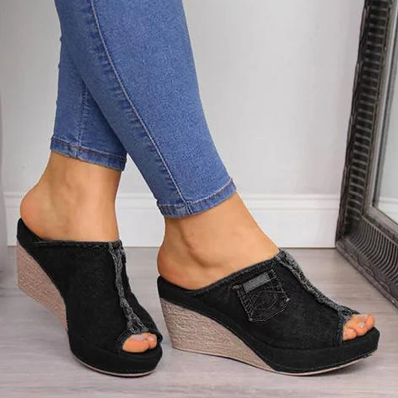 

women's wedge sandals women's thick-soled sandals new summer women's fish mouth thick-soled high-heeled shoes wedge shoes 2022