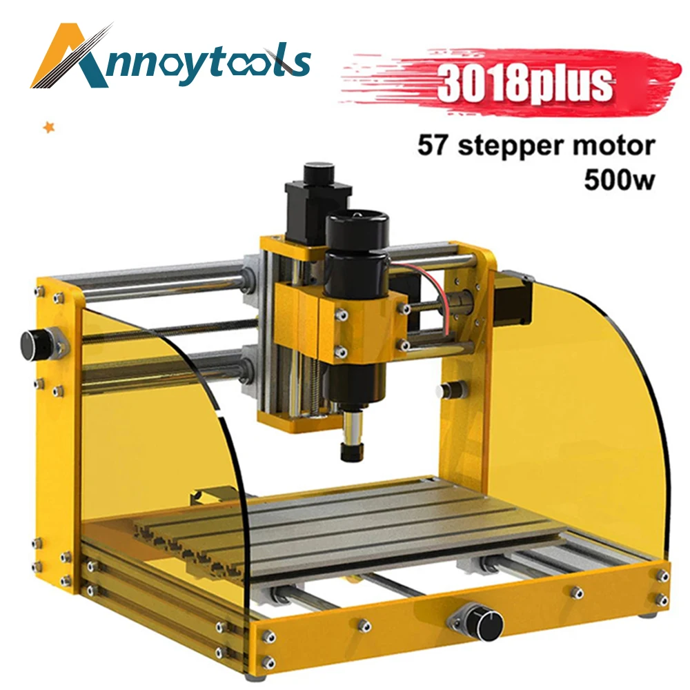 

Фрезерный станок с ЧПУ 3018Plus для обработки дерева, шпиндель 500 Вт, лазерная гравировка, фрезерный станок, подходит для металла, акрила