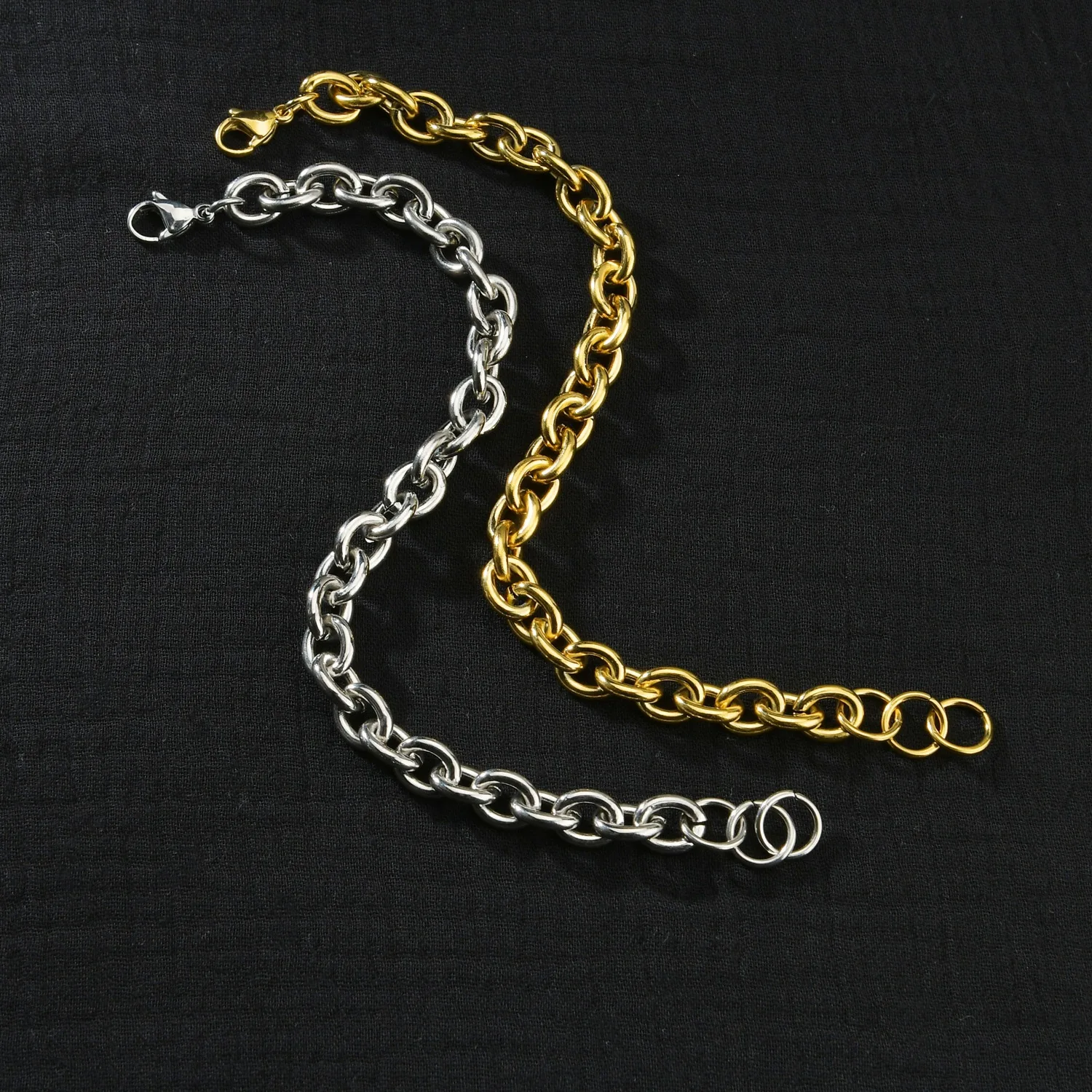 2022 New 316L Stainless Steel Real Gold Plating Base O Chain Bracelet Men Women Charms Pulseras Mujer High Quality Jewelry 5mm