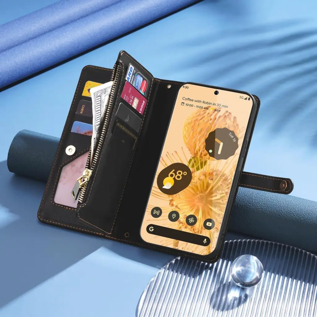 Кожаный флип-чехол на молнии для Huawei PURA 70 PRO PURA70