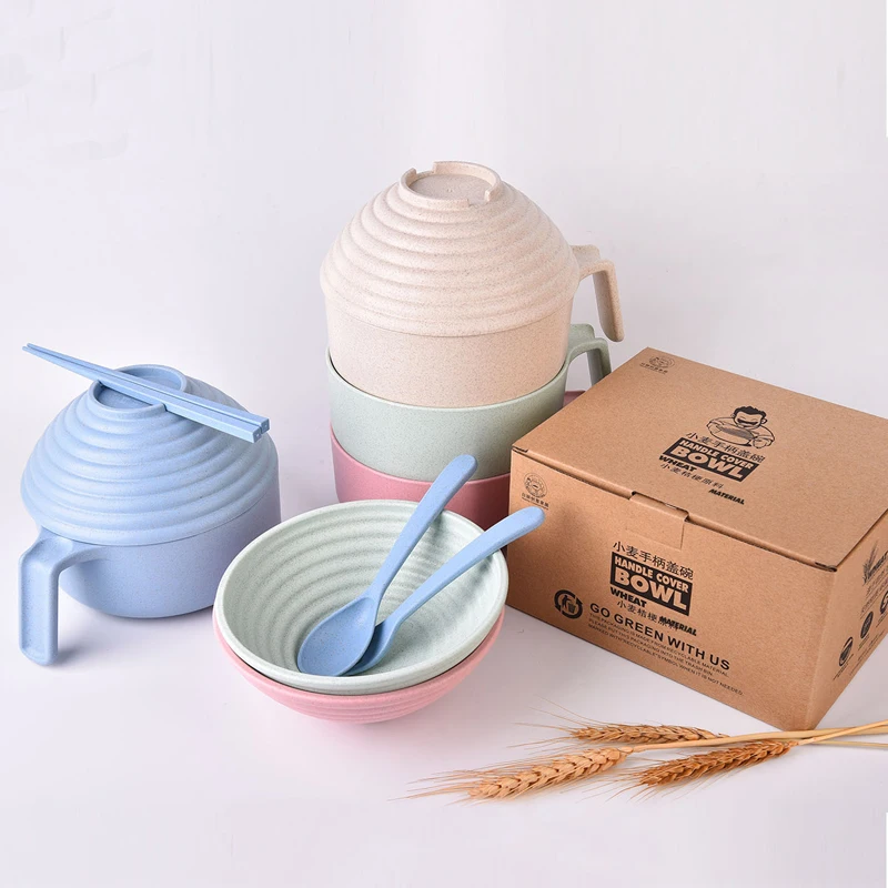 Wheat Straw Dinnerware Sets Eco-friendly Instant Noodle Rice
