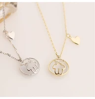 925 sterling silver bear necklace womens korean version simple micro diamond inlaid light luxury niche design feeling versatile