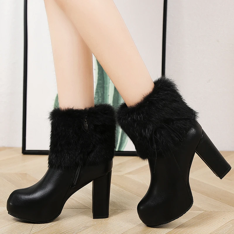 

Winter Fashion boots style Square heel women femininas ankle boots botas woman masculina zapatos botines mujer chaussure shoes