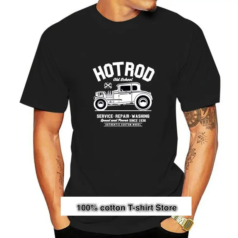 

Hotrod-Camiseta de diseño de coche Vintage para hombre, camisa