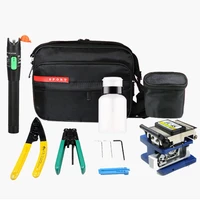 fiber optic tools kits 9 in 1 ftth fiber optic tool bag fiber stripper fc 6s fiber cleaver miller30km vfl red light pen