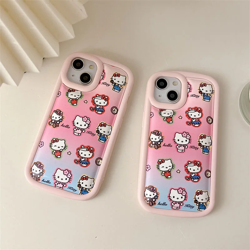 

Sanrio Cute Hello kitty Phone Cases For iPhone 14 13 12 11 Pro Max Mini XR X XS MAX 8 7 Plus SE Shockproof Cover